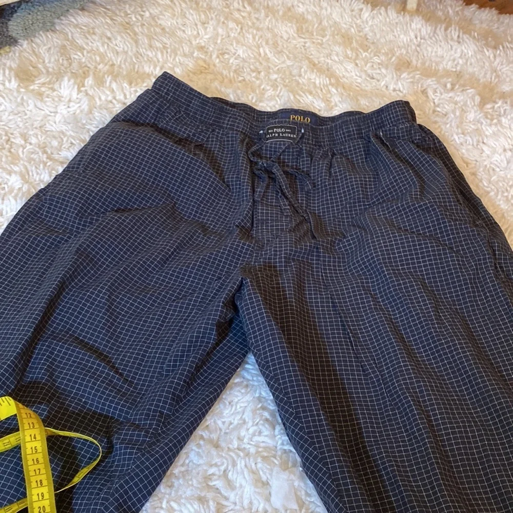 POLO RALPH LAUREN NAVY BLUE WHITE LOUNGE PANTS SLEEPWEAR PAJAMA BOTTOMS Sz L EUC